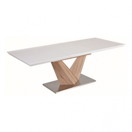 Jídelní stůl Alaras I 160 × 90 cm, krémová / dub sonoma