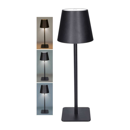 LED stojací lampička WO69 nabíjecí, černá