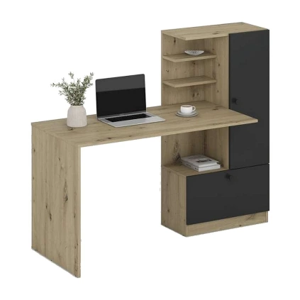 Psací stůl Hollins, dub artisan / černá