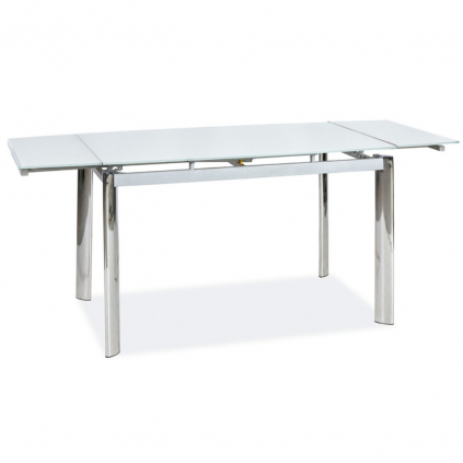 Jídelní stůl Korhil, bílá / stříbrná