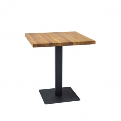 Jídelní stůl Puro 60 x 60 cm - deska dýha, dub / černá