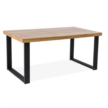 Jídelní stůl Umberto 150 x 90 cm - masiv, dub / černá