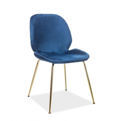 Jídelní židle Adrien, tmavě modrá / zlatá