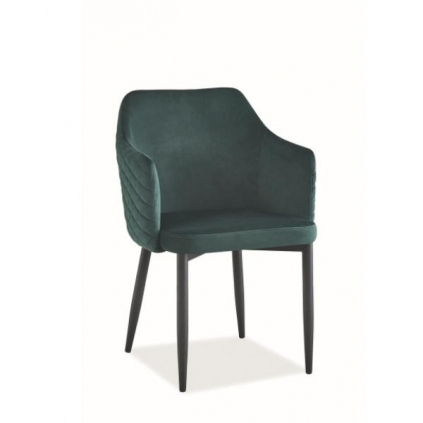Jídelní židle Astor Velvet, zelená / černá