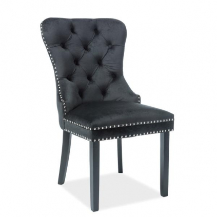 Jídelní židle August Velvet, černá