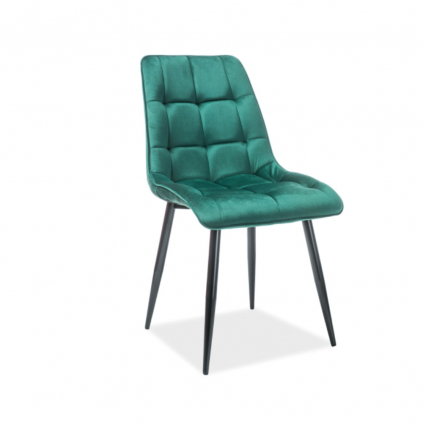 Jídelní židle Chic Velvet, zelená / černá