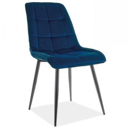 Jídelní židle Chic Velvet matná, modrá / černá
