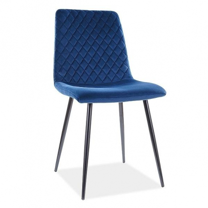 Jídelní židle Irys Velvet, modrá / černá