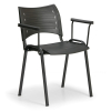 Plastová židle SMART - černé nohy s područkami, černá