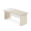 Rohový stůl TopOffice Premium 203,2 x 102,7 cm, levý, akát světlý / bílá