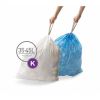 Stahovací sáčky na odpadky 35-45 l, typ K - 60 ks, bílá