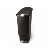 Úzký pedálový koš 40 l, černý plast, černá