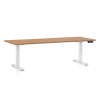 Výškově nastavitelný stůl OfficeTech C, 200 x 80 cm, bílá podnož, buk
