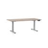 Výškově nastavitelný stůl OfficeTech D, 160 x 80 cm, šedá podnož, dub