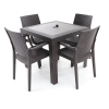 Zahradní stolová sestava Norman - 4 místa, tmavě hnědá