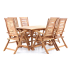 Zahradní stolová sestava Zeke - 6 míst, hnědá