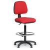 Zvýšená pracovní židle Milano s opěrkou nohou, červená