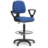 Zvýšená pracovní židle Milano s područkami, modrá