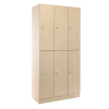 Dřevěná šatní skříňka Visio - 6 boxů, 90 x 45 x 185 cm, cylindrický zámek, javor