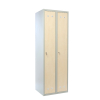 Kovová šatní skříňka s dřevěnými dveřmi, 60 x 50 x 180 cm, cylindrický zámek, javor