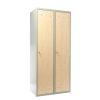 Kovová šatní skříňka s dřevěnými dveřmi, 80 x 50 x 180 cm, cylindrický zámek, javor