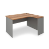 Rohový stůl SimpleOffice 140 x 120 cm, pravý, ořech vlašský / šedá