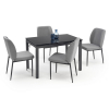 Jídelní set Jasper 4+1, šedá / černá