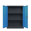 Střední univerzální kovová skříň, 90 x 40 x 120 cm, cylindrický zámek, modrá - ral 5012