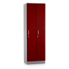 Dřevěná šatní skříňka Visio LUX - 2 oddíly, 60 x 42 x 190 cm, červená