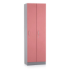 Dřevěná šatní skříňka Visio LUX - 2 oddíly, 60 x 42 x 190 cm, růžová