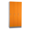 Dřevěná šatní skříňka Visio LUX - 3 oddíly, 90 x 42 x 190 cm, oranžová