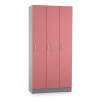 Dřevěná šatní skříňka Visio LUX - 3 oddíly, 90 x 42 x 190 cm, růžová
