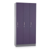 Dřevěná šatní skříňka Visio LUX - 3 oddíly, 90 x 42 x 190 cm, fialová