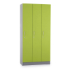 Dřevěná šatní skříňka Visio LUX - 3 oddíly, 90 x 42 x 190 cm, zelená