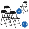 Skládací konferenční židle Rosso 3 + 1 ZDARMA, černá