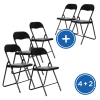 Skládací konferenční židle Rosso 4 + 2 ZDARMA, černá