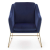 Křeslo Soft III, modrá / zlatá