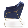 Křeslo Soft III, modrá / zlatá