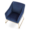 Křeslo Soft III, modrá / zlatá