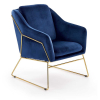 Křeslo Soft III, modrá / zlatá