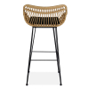 Barová židle Tristan, černá / ratan