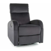 Polohovací křeslo Olimp Velvet, černá