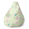 Sedací vak Pear srdíčka a spirály, barevná