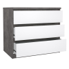 Komoda Simplicity 77 x 50 x 70 cm, šedá / bílý lesk