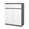 Komoda Simplicity 80 x 40 x 100,5 cm, šedá / bílý lesk
