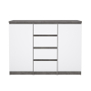 Komoda Simplicity 121 x 50 x 91 cm, šedá / bílý lesk