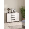 Komoda Simplicity 121 x 50 x 91 cm, šedá / bílý lesk