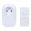 Bezdrátový zvonek s průchozí zásuvkou, 25m, learning code, bílá