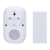 Bezdrátový zvonek s průchozí zásuvkou, 25m, learning code, bílá