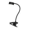 LED stolní lampička WO3001 nabíjecí s klipem, černá